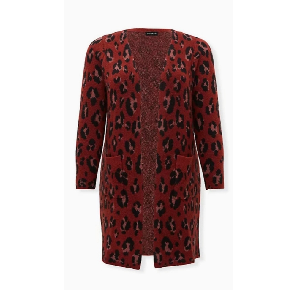 Torrid leopard Brushed sweater coat